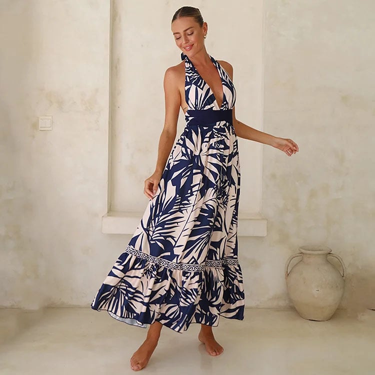 Dbvacay V Neck Printed Swimsuit Set