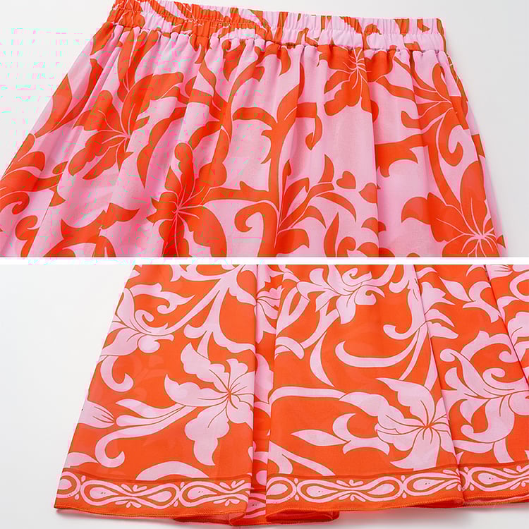 Printed One Piece Swimsuit Set