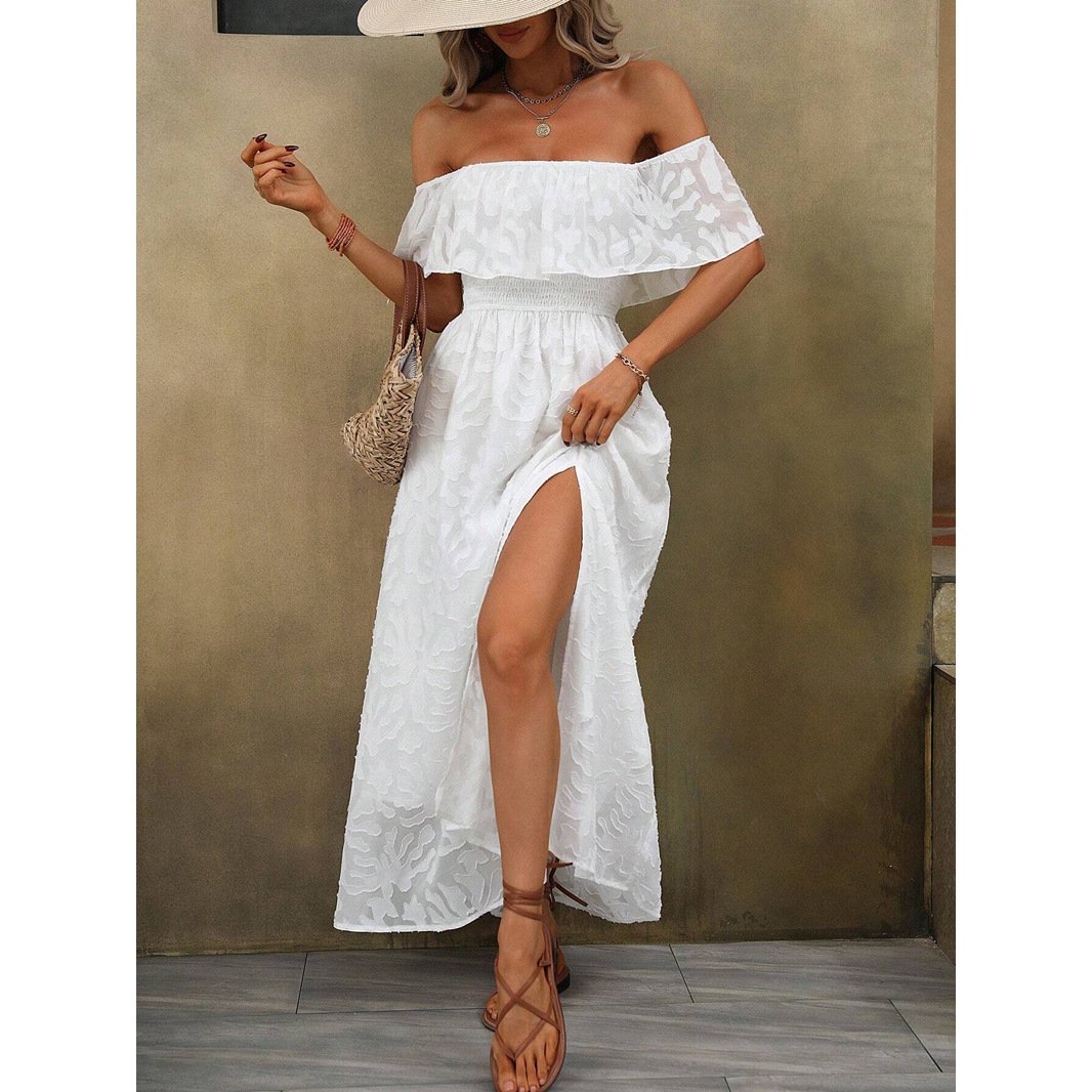 Ruffle Off-the-shoulder Maxi Dress