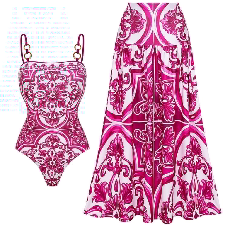 Sling Print Dressi Two Piece Swimsuit Set