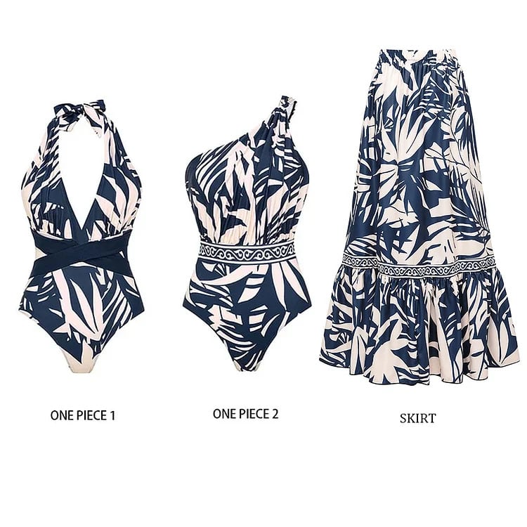 Dbvacay V Neck Printed Swimsuit Set