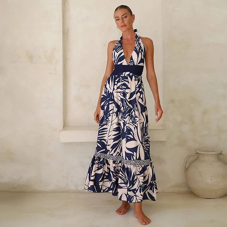 Dbvacay V Neck Printed Swimsuit Set