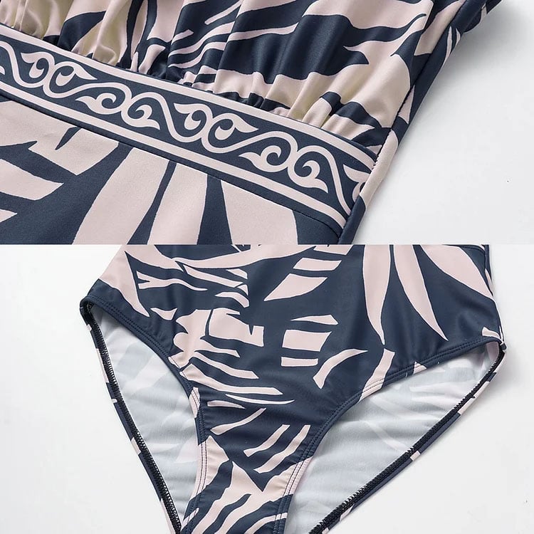 Dbvacay V Neck Printed Swimsuit Set