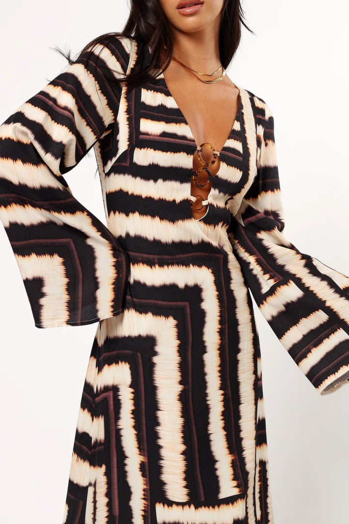 Dbvacay Noria Print V-neck Vacation Maxi Dress