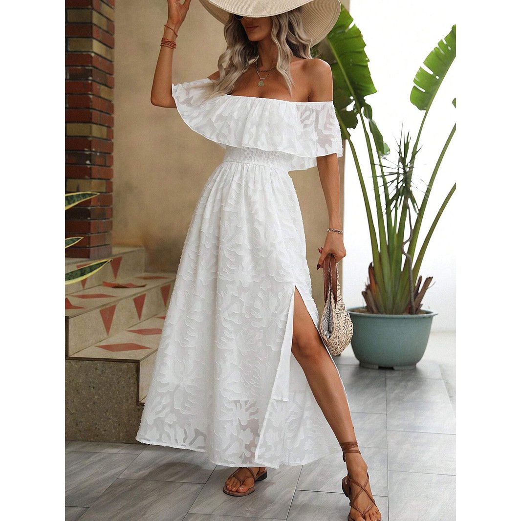Ruffle Off-the-shoulder Maxi Dress