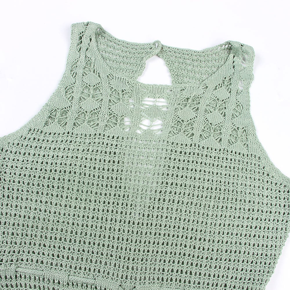 Crochet Tassels Cover-Up Dress