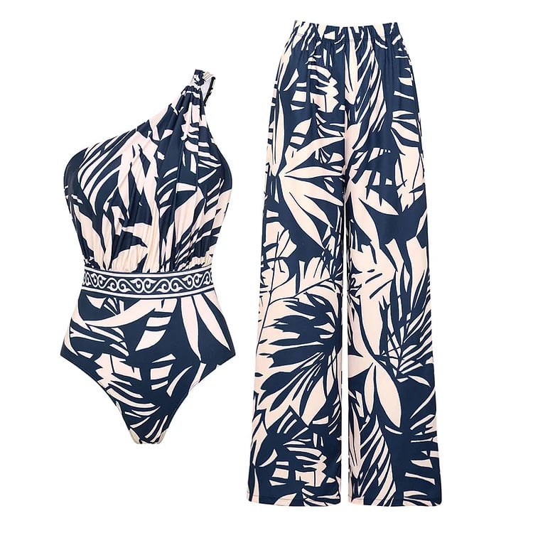 Dbvacay Print Pants One Piece Swimsuit Set