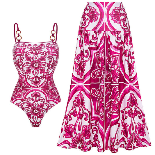 Sling Print Dressi Two Piece Swimsuit Set