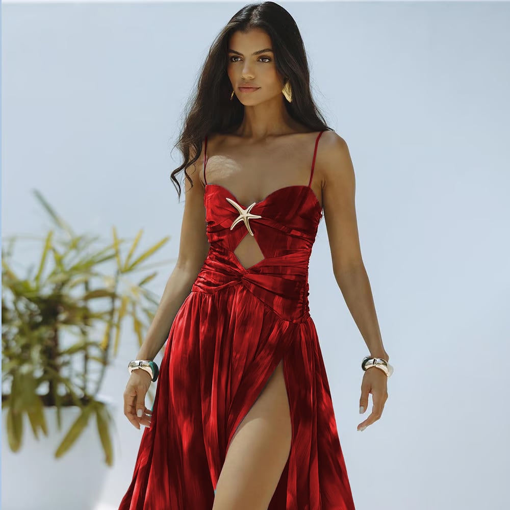 Dbvacay  Starfish Decoration Print Hollow-out Swimsuit Set