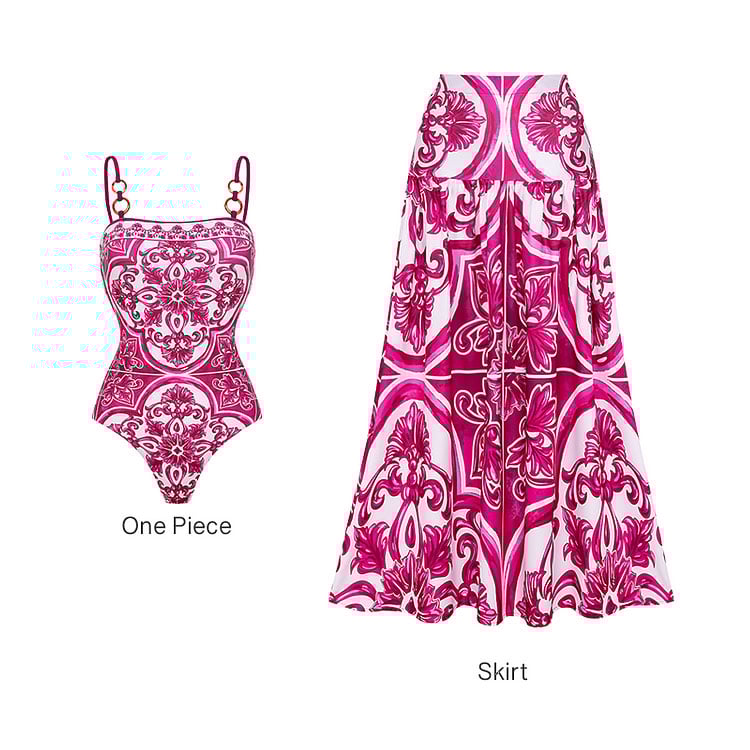 Sling Print Dressi Two Piece Swimsuit Set
